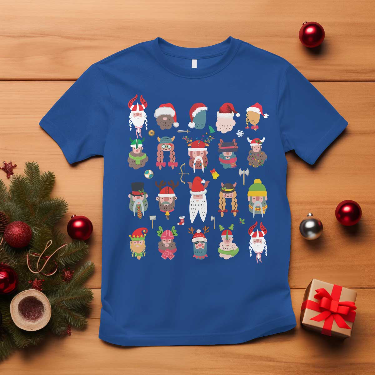 Funny Christmas Viking T Shirt Nordic Cute Viking Warriors - Wonder Print Shop