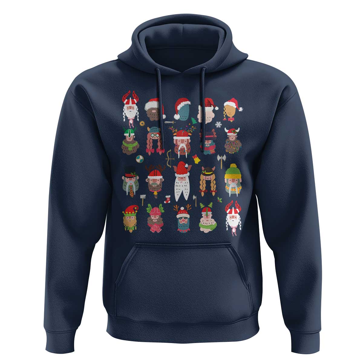 Funny Christmas Viking Hoodie Nordic Cute Viking Warriors