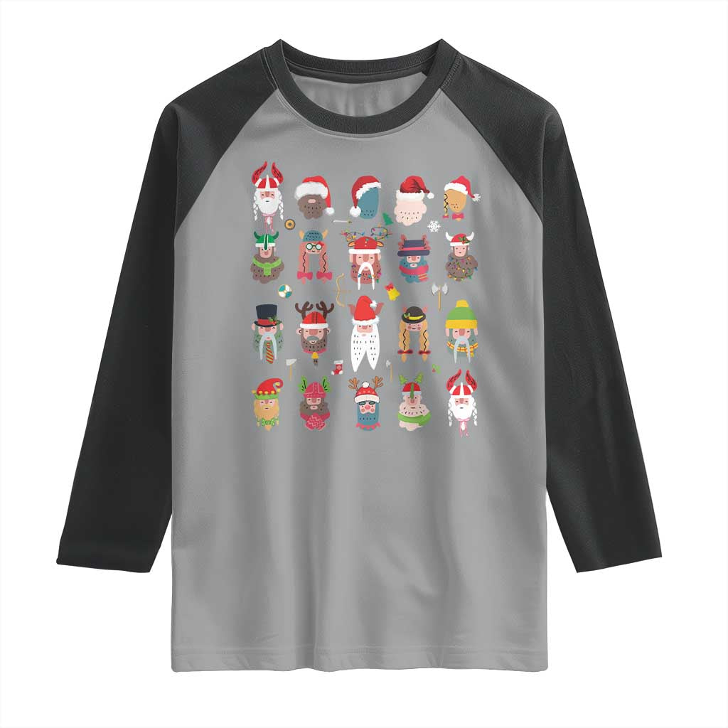 Funny Christmas Viking Raglan Shirt Nordic Cute Viking Warriors - Wonder Print Shop