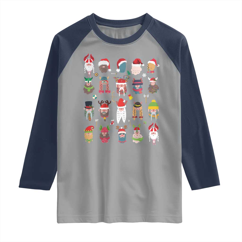 Funny Christmas Viking Raglan Shirt Nordic Cute Viking Warriors - Wonder Print Shop