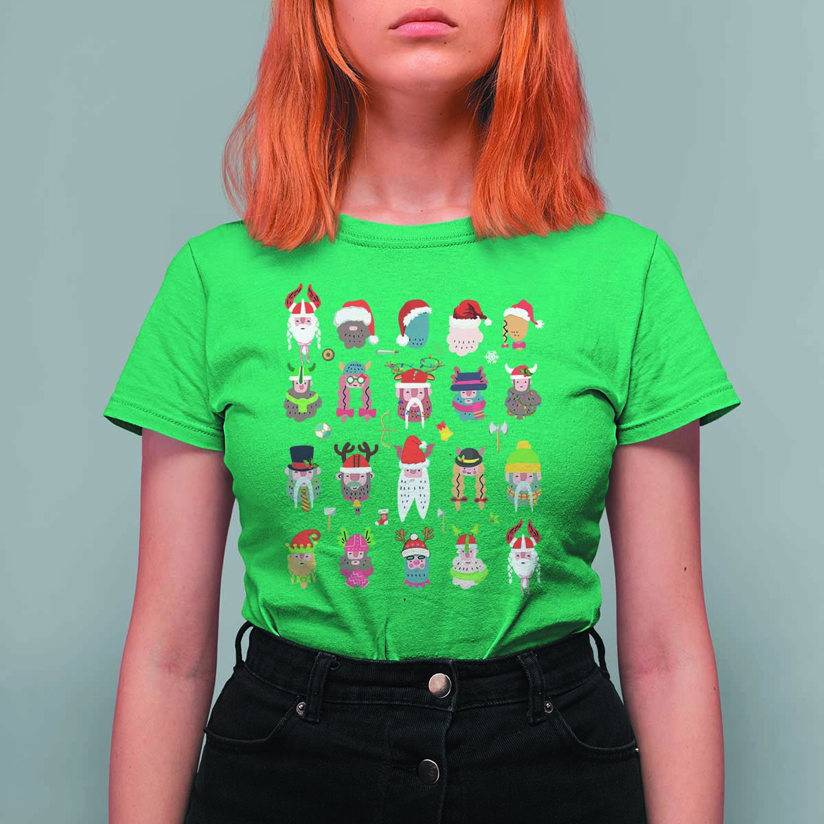 Funny Christmas Viking T Shirt For Women Nordic Cute Viking Warriors - Wonder Print Shop