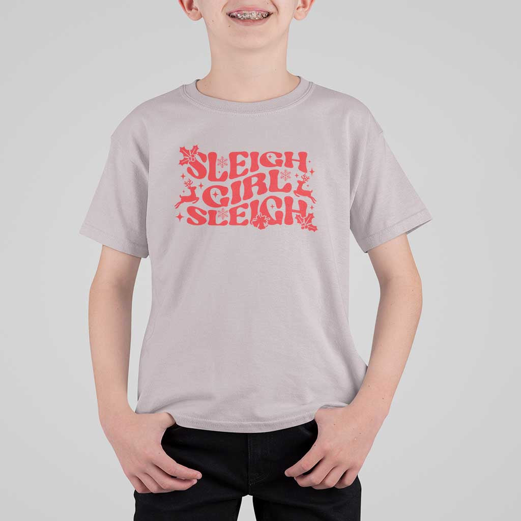 Funny Christmas T Shirt For Kid Sleigh Girl Sleigh Reindeer - Wonder Print Shop