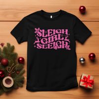 Funny Pink Christmas T Shirt Sleigh Girl Sleigh Reindeer - Wonder Print Shop