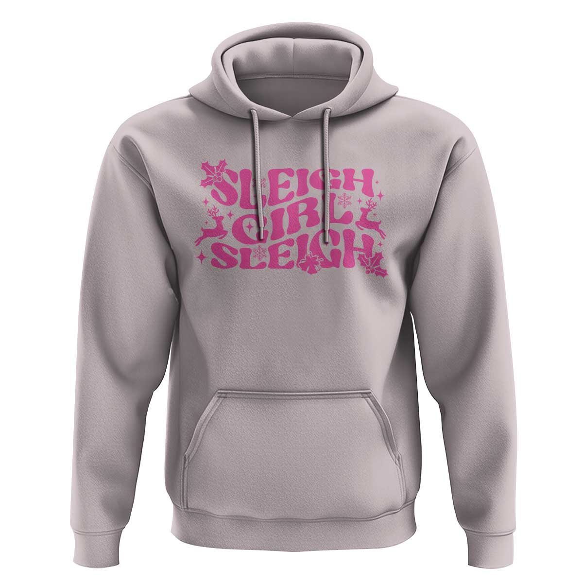 Funny Pink Christmas Hoodie Sleigh Girl Sleigh Reindeer