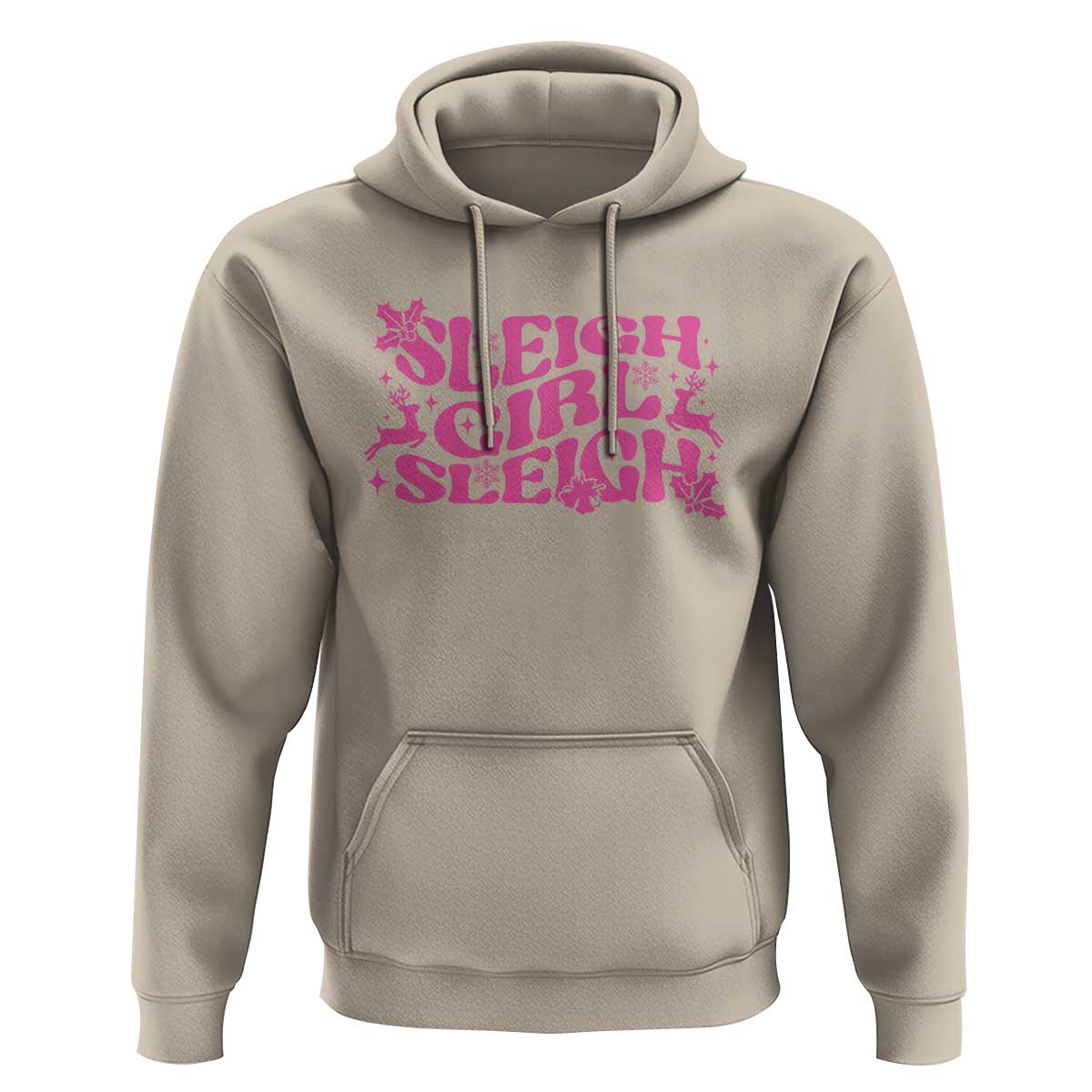 Funny Pink Christmas Hoodie Sleigh Girl Sleigh Reindeer