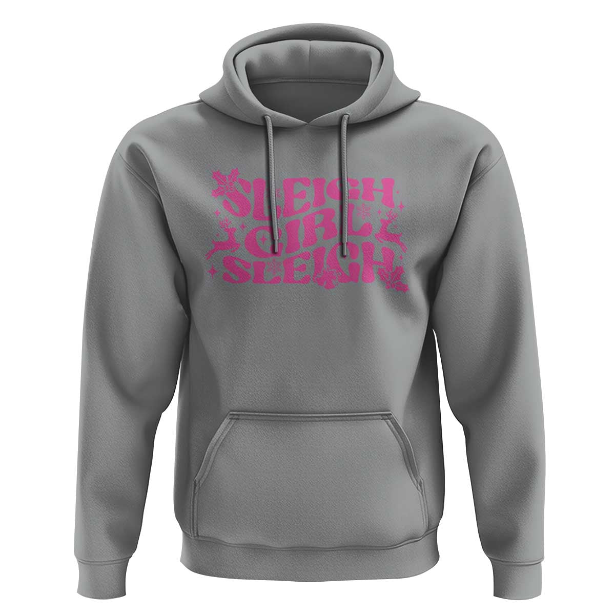 Funny Pink Christmas Hoodie Sleigh Girl Sleigh Reindeer