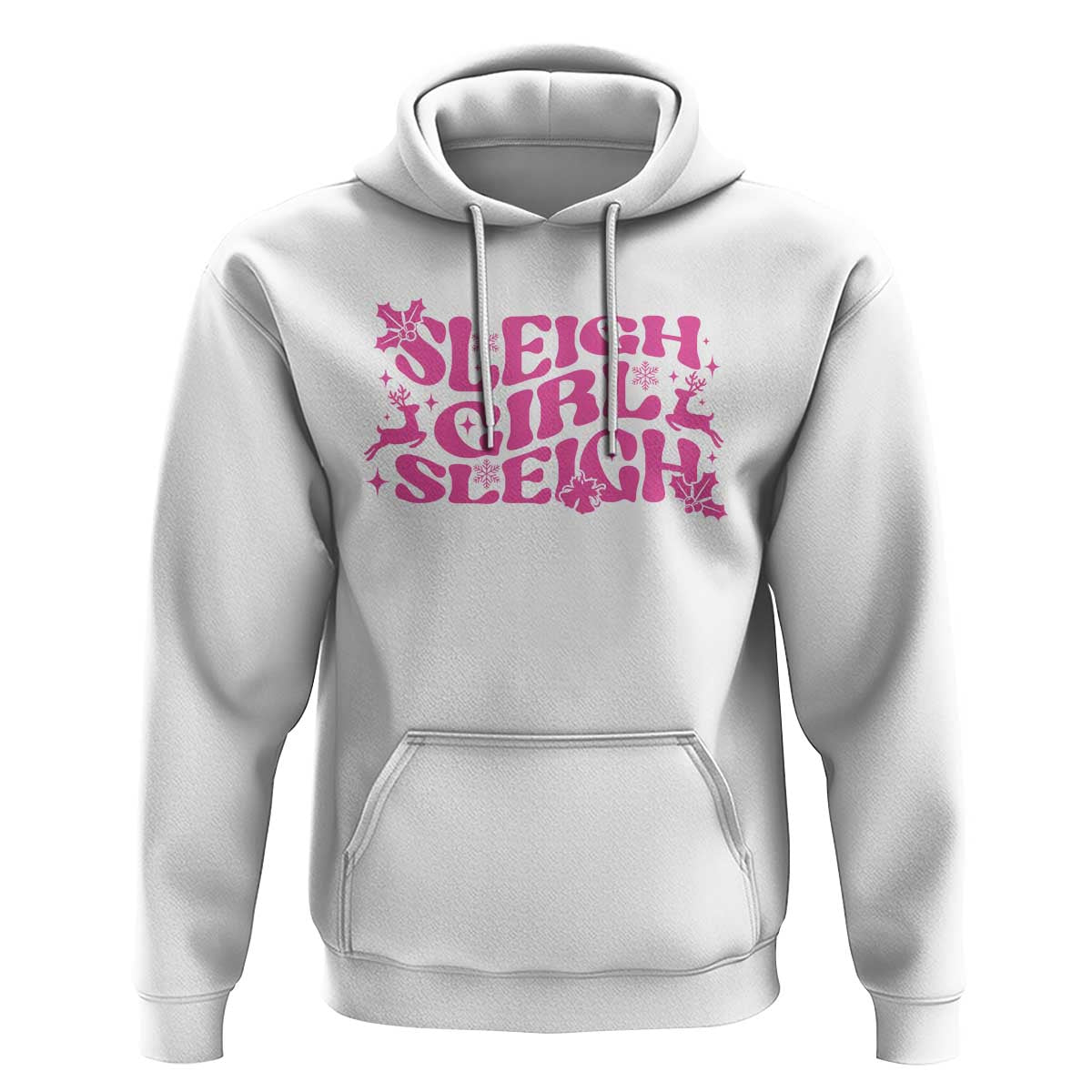 Funny Pink Christmas Hoodie Sleigh Girl Sleigh Reindeer