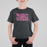 Funny Pink Christmas T Shirt For Kid Sleigh Girl Sleigh Reindeer - Wonder Print Shop
