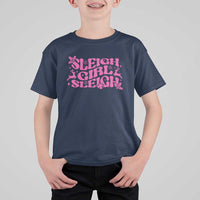 Funny Pink Christmas T Shirt For Kid Sleigh Girl Sleigh Reindeer - Wonder Print Shop