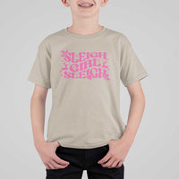Funny Pink Christmas T Shirt For Kid Sleigh Girl Sleigh Reindeer - Wonder Print Shop