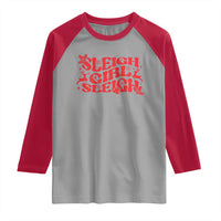 Funny Christmas Raglan Shirt Sleigh Girl Sleigh Reindeer - Wonder Print Shop
