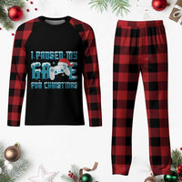 Funny Xmas Gamers Plaid Pajama Set I Paused My Game For Christmas Snowy Santa Hat - Wonder Print Shop