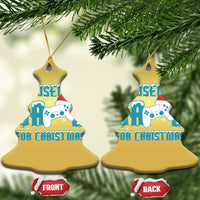 Funny Xmas Gamers Christmas Ornament I Paused My Game For Christmas Snowy Santa Hat - Wonder Print Shop