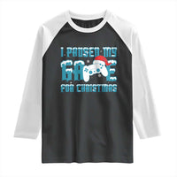 Funny Christmas Gamers Raglan Shirt I Paused My Game For Christmas Snowy Santa Hat - Wonder Print Shop
