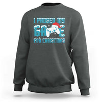 Funny Christmas Gamers Sweatshirt I Paused My Game For Christmas Snowy Santa Hat - Wonder Print Shop