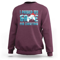 Funny Christmas Gamers Sweatshirt I Paused My Game For Christmas Snowy Santa Hat - Wonder Print Shop