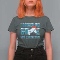 Funny Christmas Gamers T Shirt For Women I Paused My Game For Christmas Snowy Santa Hat - Wonder Print Shop