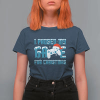 Funny Christmas Gamers T Shirt For Women I Paused My Game For Christmas Snowy Santa Hat - Wonder Print Shop