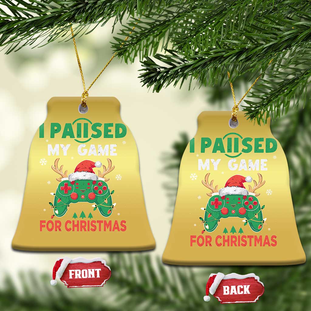 Funny Xmas Gamers Christmas Ornament I Paused My Game For Christmas Santa Hat - Wonder Print Shop