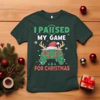 Funny Christmas Gamers T Shirt I Paused My Game For Christmas Santa Hat - Wonder Print Shop