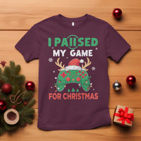 Funny Christmas Gamers T Shirt I Paused My Game For Christmas Santa Hat - Wonder Print Shop