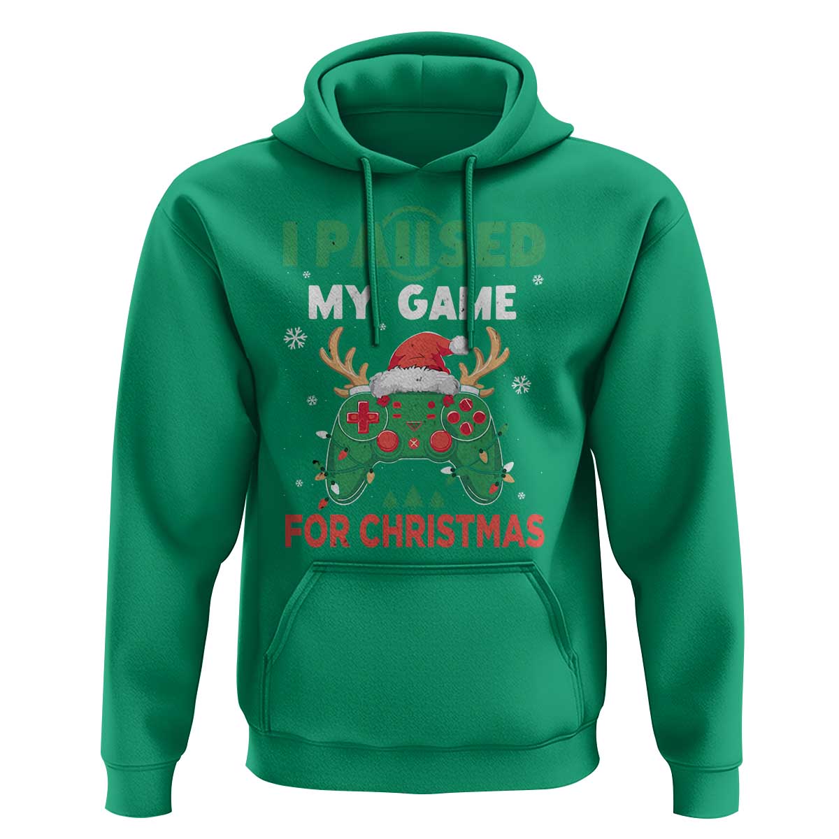Funny Christmas Gamers Hoodie I Paused My Game For Christmas Santa Hat