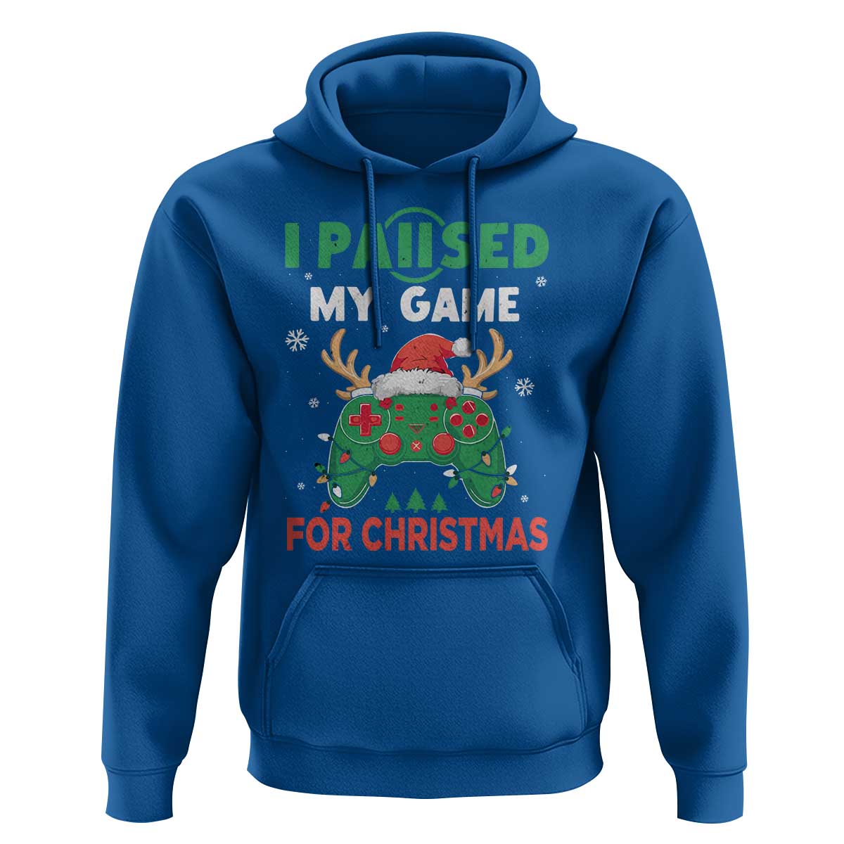 Funny Christmas Gamers Hoodie I Paused My Game For Christmas Santa Hat