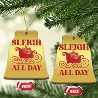 Funny Xmas Christmas Ornament Sleigh All Day Xmas Santa's Sleigh - Wonder Print Shop