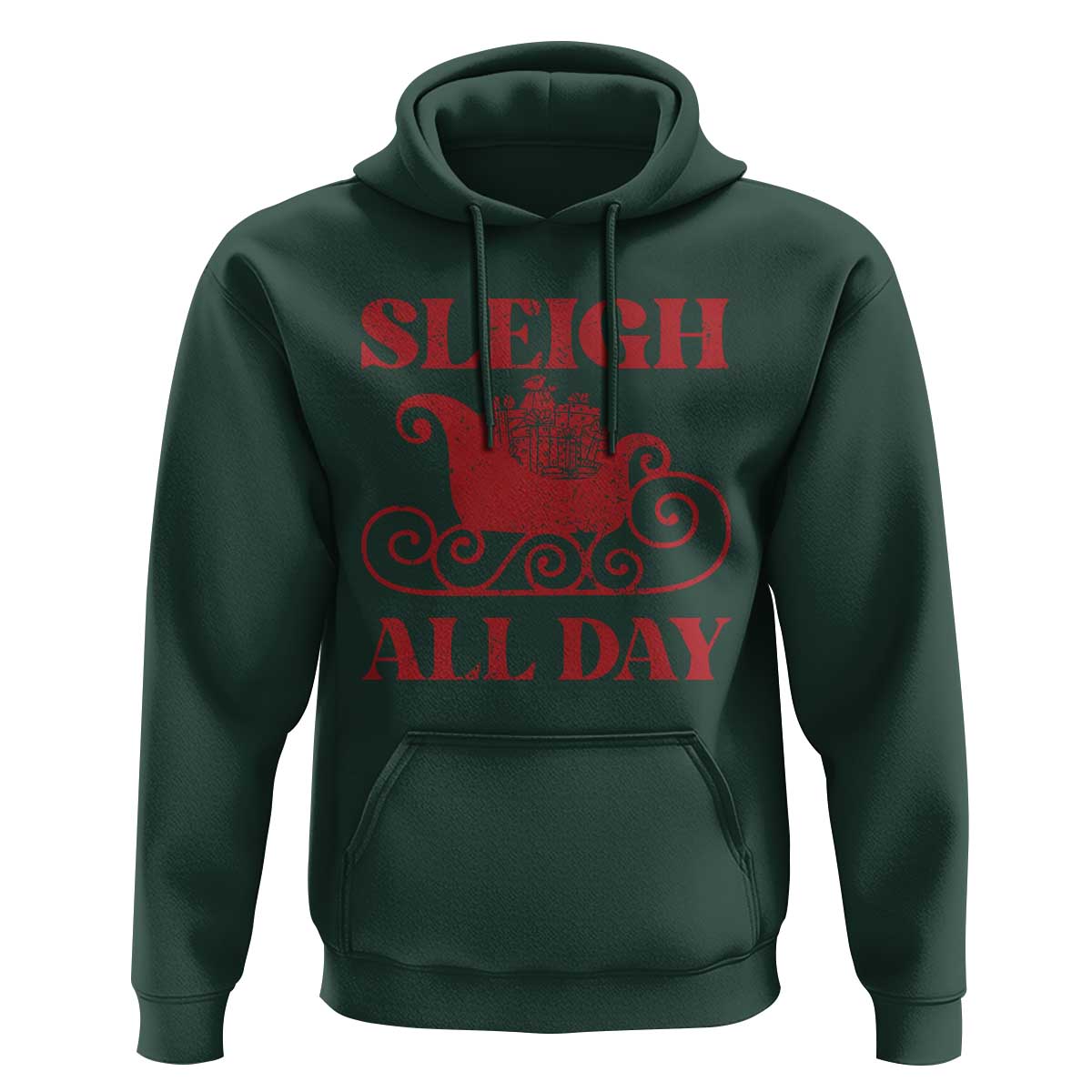 Funny Christmas Hoodie Sleigh All Day Xmas Santa's Sleigh