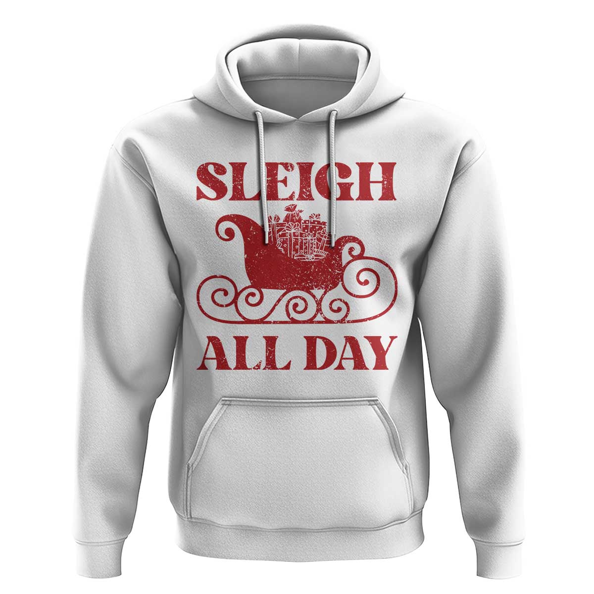 Funny Christmas Hoodie Sleigh All Day Xmas Santa's Sleigh