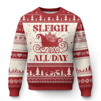 Funny Xmas Ugly Christmas Sweater Sleigh All Day Xmas Santa's Sleigh - Wonder Print Shop