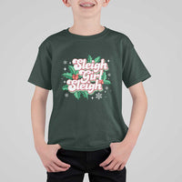 Sleigh Girl Sleigh T Shirt For Kid Christmas Retro Groove Slay Girl Mistletoe - Wonder Print Shop