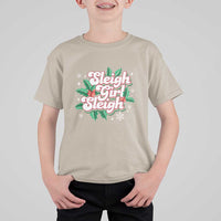 Sleigh Girl Sleigh T Shirt For Kid Christmas Retro Groove Slay Girl Mistletoe - Wonder Print Shop