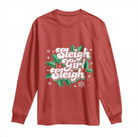 Sleigh Girl Sleigh Long Sleeve Shirt Christmas Retro Groove Slay Girl Mistletoe