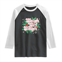 Sleigh Girl Sleigh Raglan Shirt Christmas Retro Groove Slay Girl Mistletoe - Wonder Print Shop
