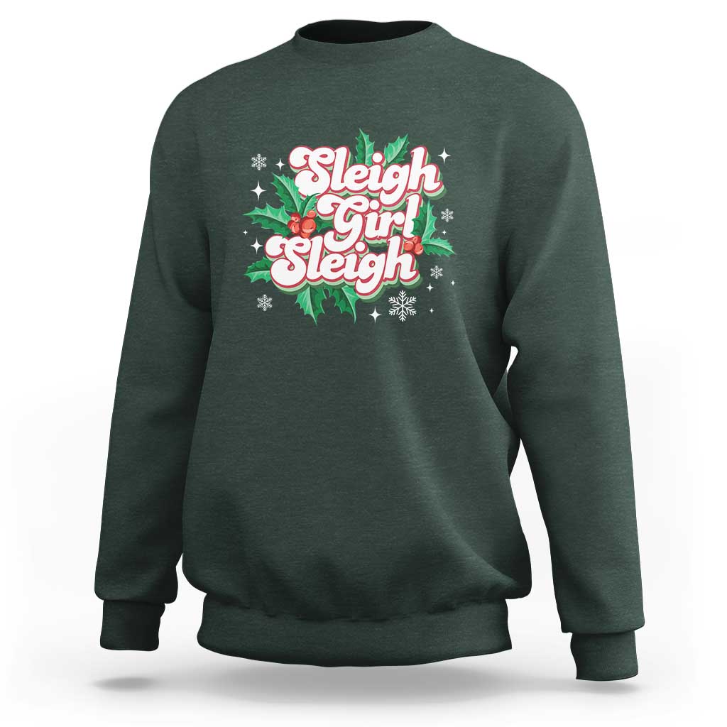 Sleigh Girl Sleigh Sweatshirt Christmas Retro Groove Slay Girl Mistletoe - Wonder Print Shop