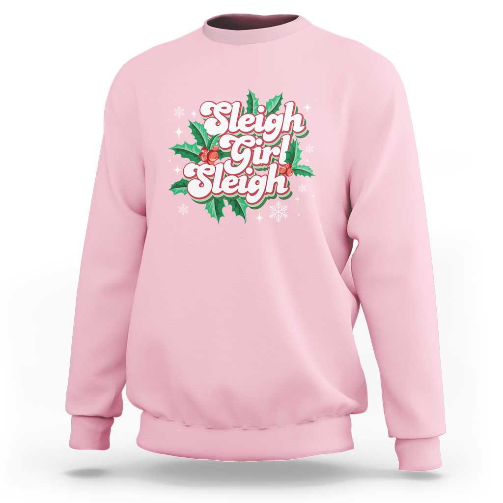 Sleigh Girl Sleigh Sweatshirt Christmas Retro Groove Slay Girl Mistletoe - Wonder Print Shop