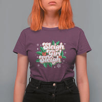 Sleigh Girl Sleigh T Shirt For Women Christmas Retro Groove Slay Girl Mistletoe - Wonder Print Shop