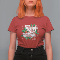 Sleigh Girl Sleigh T Shirt For Women Christmas Retro Groove Slay Girl Mistletoe - Wonder Print Shop