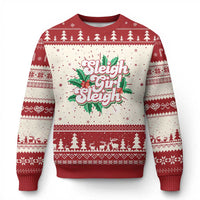 Sleigh Girl Sleigh Ugly Christmas Sweater Xmas Retro Groove Slay Girl Mistletoe - Wonder Print Shop