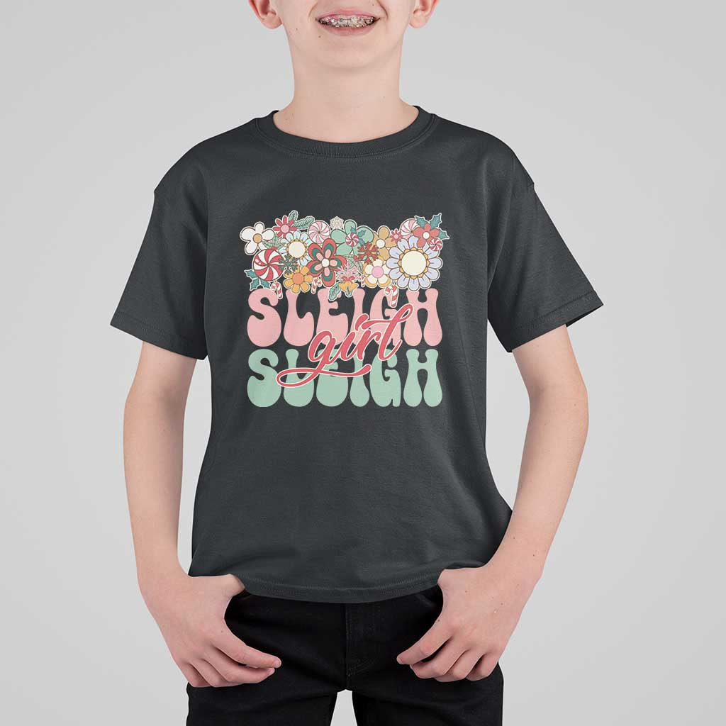 Sleigh Girl Sleigh T Shirt For Kid Christmas Retro Groove Slay Girl - Wonder Print Shop