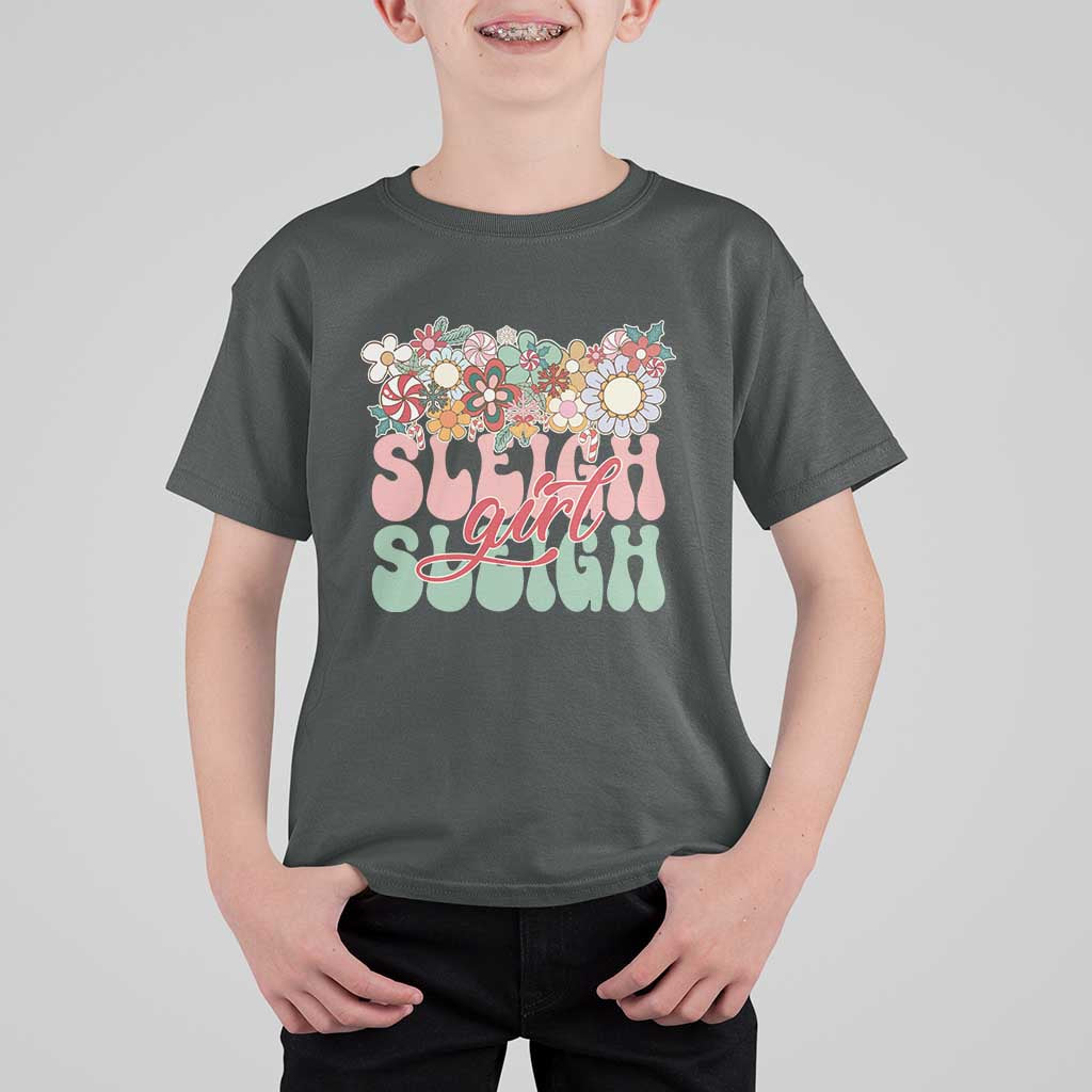 Sleigh Girl Sleigh T Shirt For Kid Christmas Retro Groove Slay Girl - Wonder Print Shop
