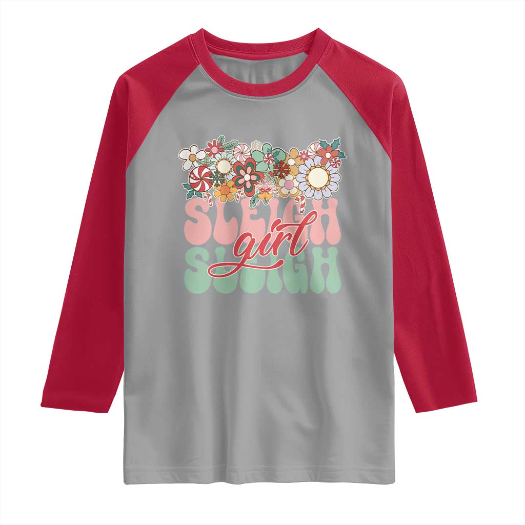 Sleigh Girl Sleigh Raglan Shirt Christmas Retro Groove Slay Girl - Wonder Print Shop