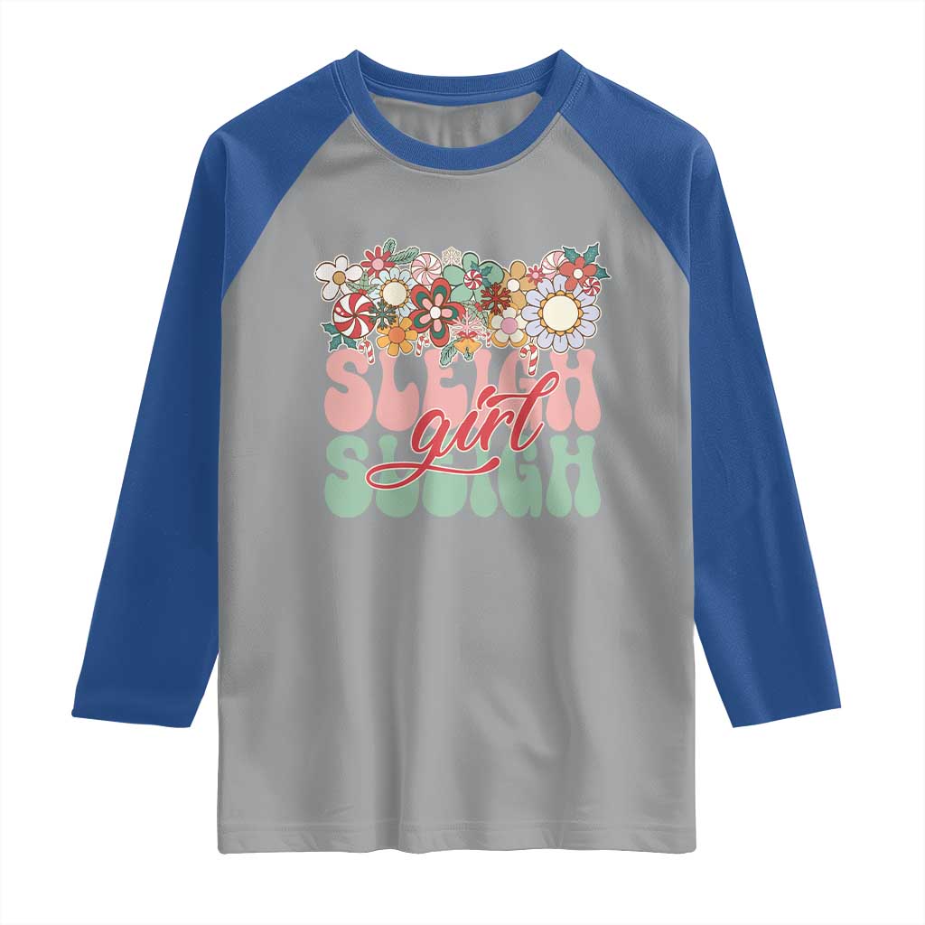 Sleigh Girl Sleigh Raglan Shirt Christmas Retro Groove Slay Girl - Wonder Print Shop