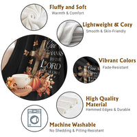 Thanksgiving Christ Throw Blanket Give Thanks To The Lord Psalm 136:1 Pumpkin Cross - Wonder Print Shop