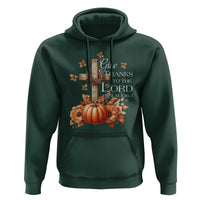 Thanksgiving Christ Hoodie Give Thanks To The Lord Psalm 136:1 Pumpkin Cross