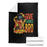 Funny Thanksgiving Turkey Throw Blanket Give Thanks Bro Fall Season - Wonder Print Shop