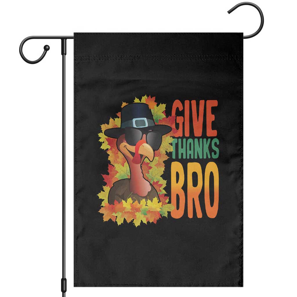 Funny Thanksgiving Turkey Garden Flag Give Thanks Bro Fall Season - Wonder Print Shop