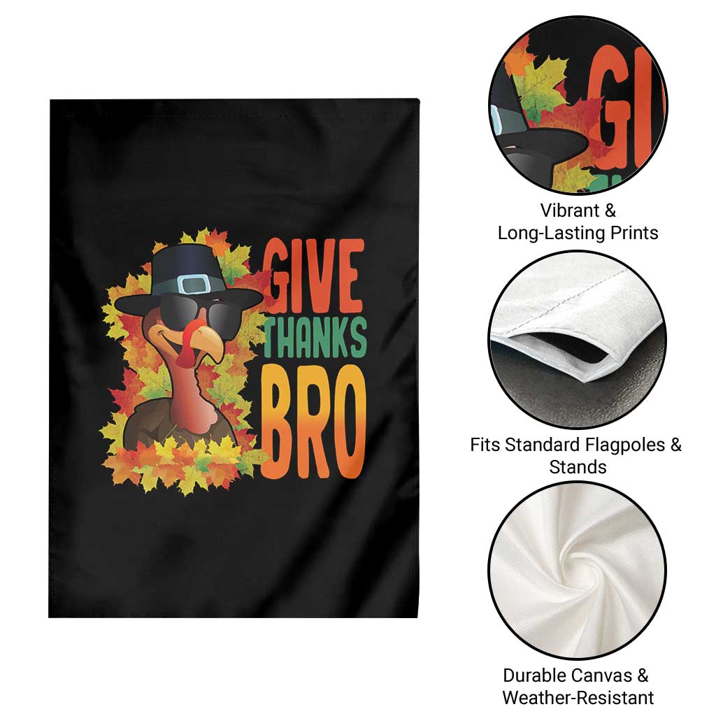 Funny Thanksgiving Turkey Garden Flag Give Thanks Bro Fall Season - Wonder Print Shop