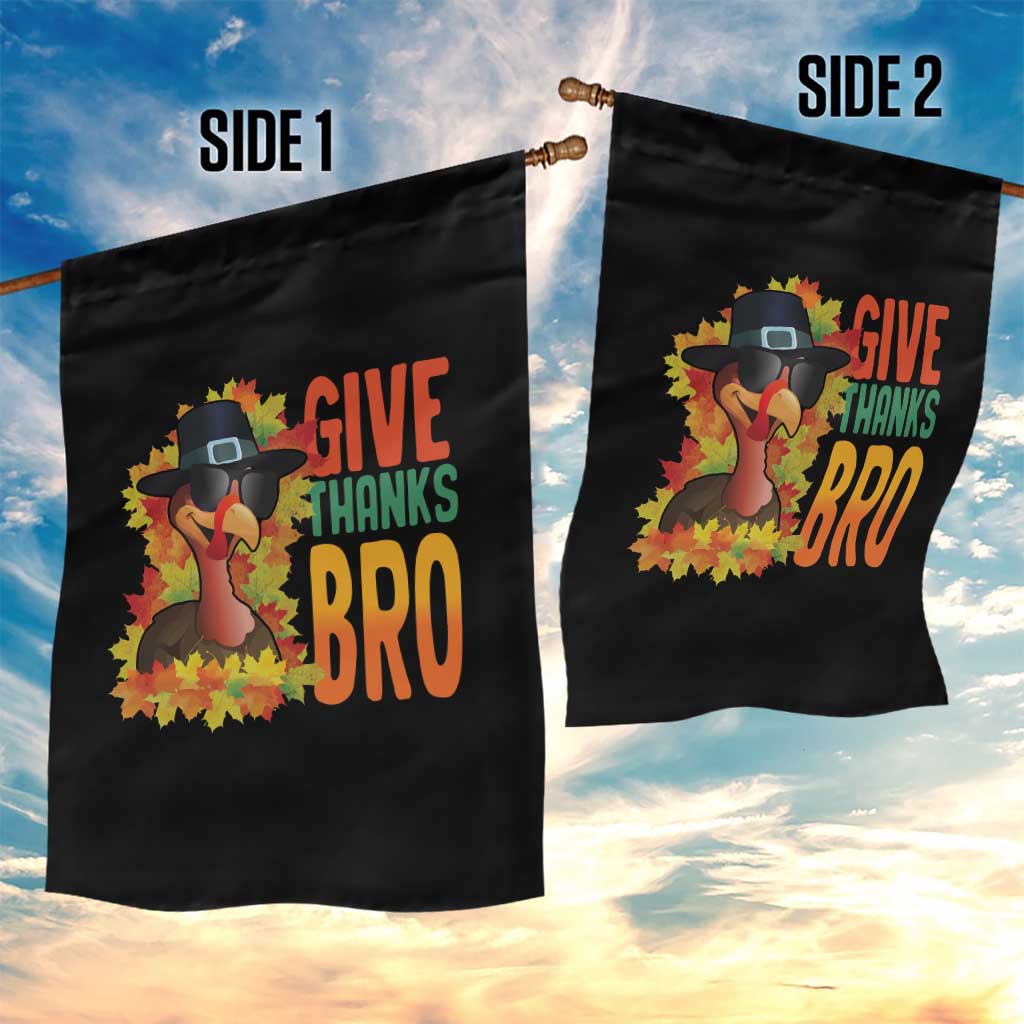 Funny Thanksgiving Turkey Garden Flag Give Thanks Bro Fall Season - Wonder Print Shop